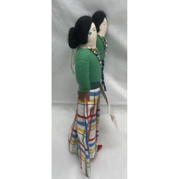 FRED HARVEY Handmade Navajo Dolls Native American Couple  Signed By Sadie Nez 9” - Picture 6 of 11